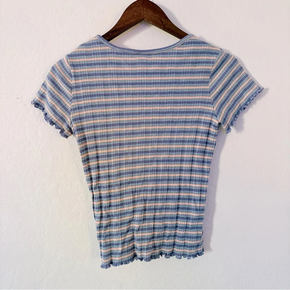 art class Girls Blue and Pink Striped Short‎ Sleeve Top Size 14